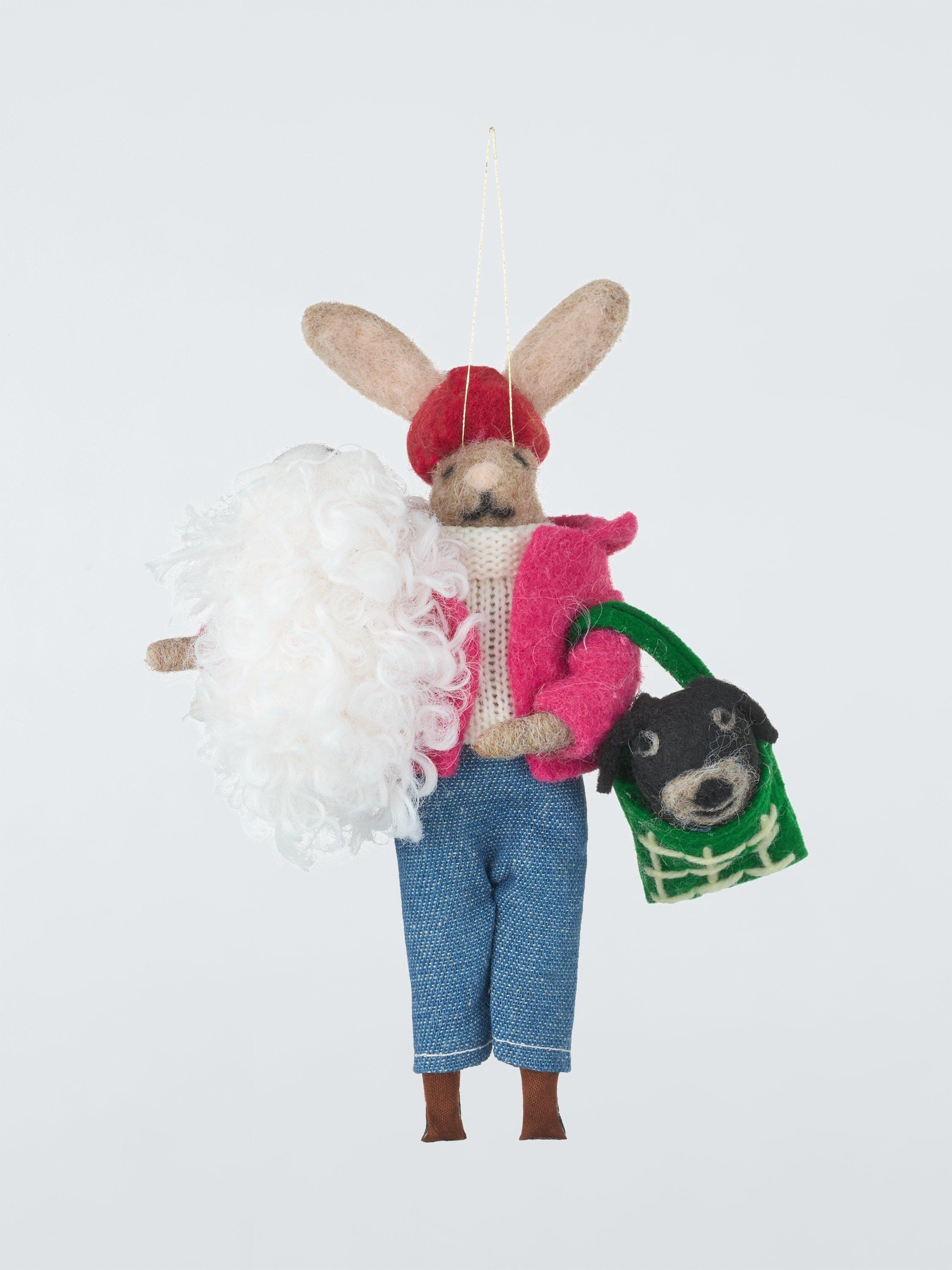 John Lewis Heirloom Splendour Rabbit with Dog Felt Tree Decoration
