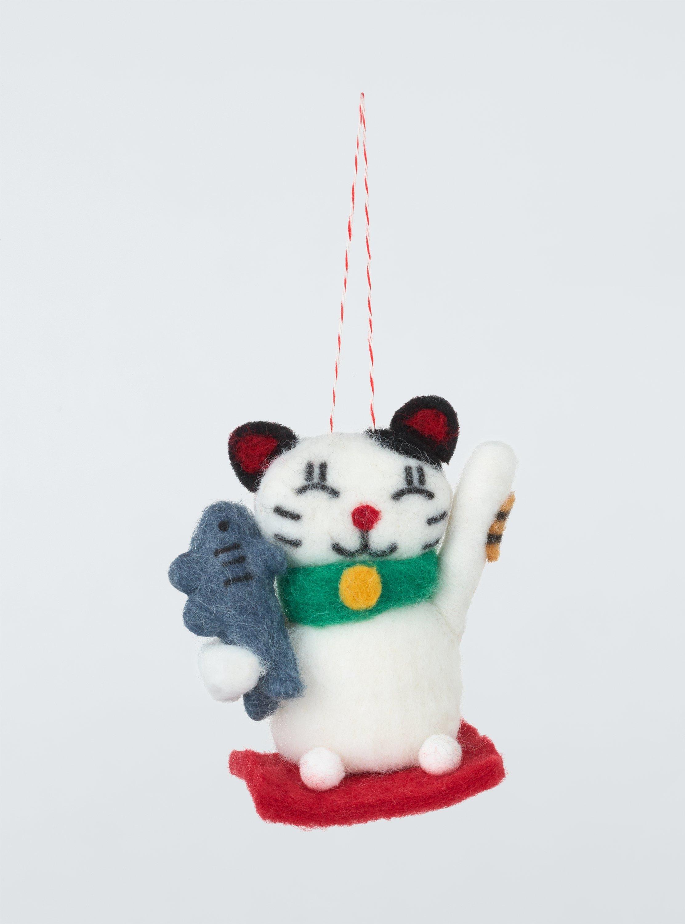 John Lewis Worldly Treasures Lucky Cat Felt Tree Decoration