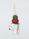 John Lewis Ancient Wonders Polar Bear with Presents Felt Tree Decoration