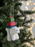 John Lewis Ancient Wonders Polar Bear with Presents Felt Tree Decoration