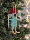 John Lewis Worldly Treasures Skiing Koala Felt Tree Decoration