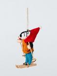 John Lewis Worldly Treasures Skiing Zebra Felt Tree Decoration