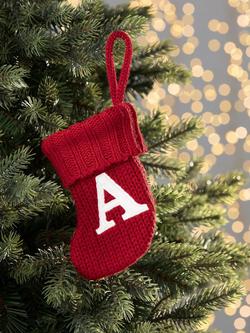John Lewis Alphabet Stocking Tree Decoration - view 2, A