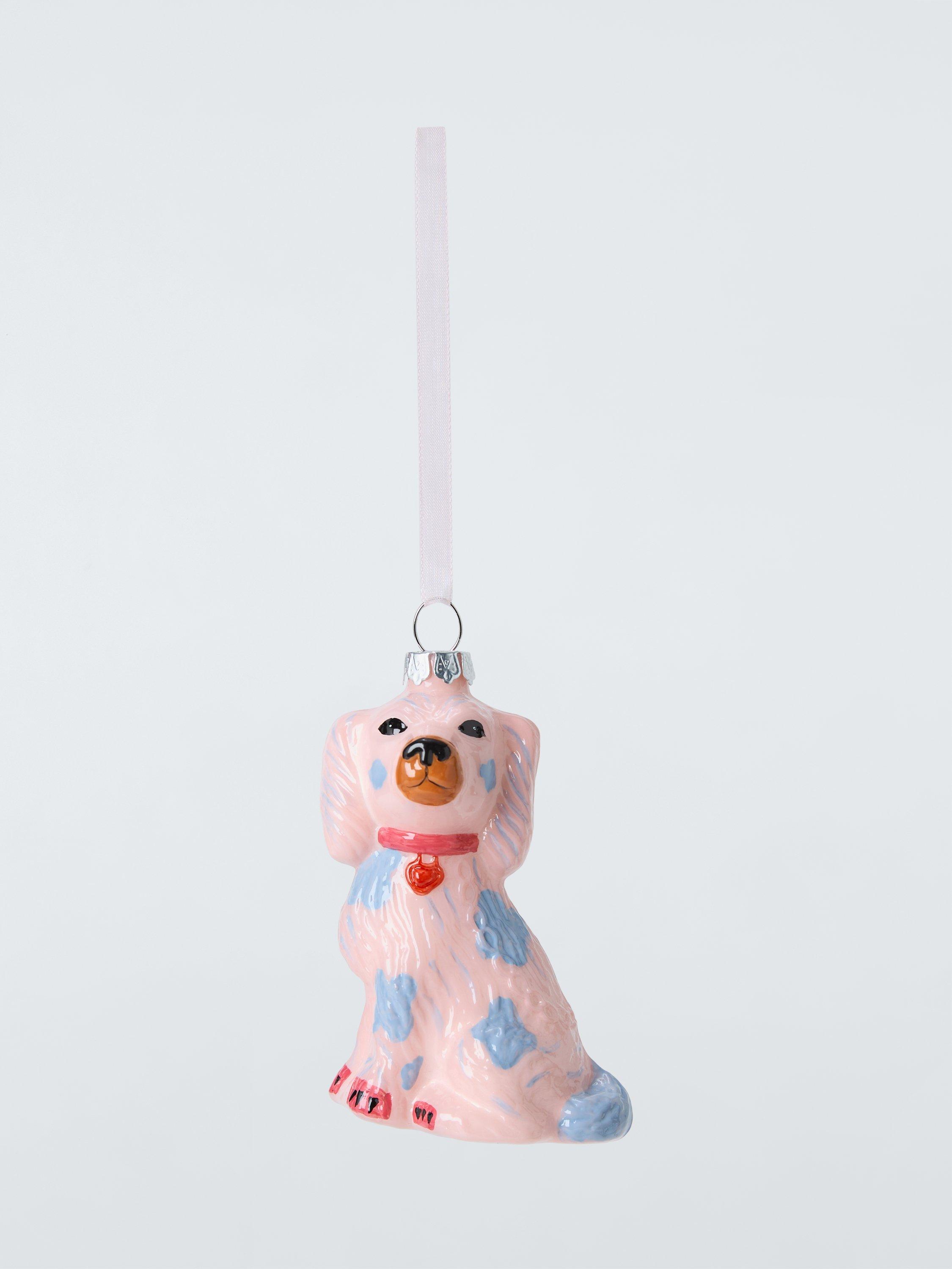 John Lewis Heirloom Splendour Pink Dog Bauble