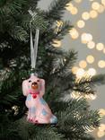 John Lewis Heirloom Splendour Pink Dog Bauble