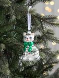 John Lewis Heirloom Splendour Cat with Green Scarf Bauble