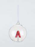John Lewis Enclosed Letter Glass Bauble