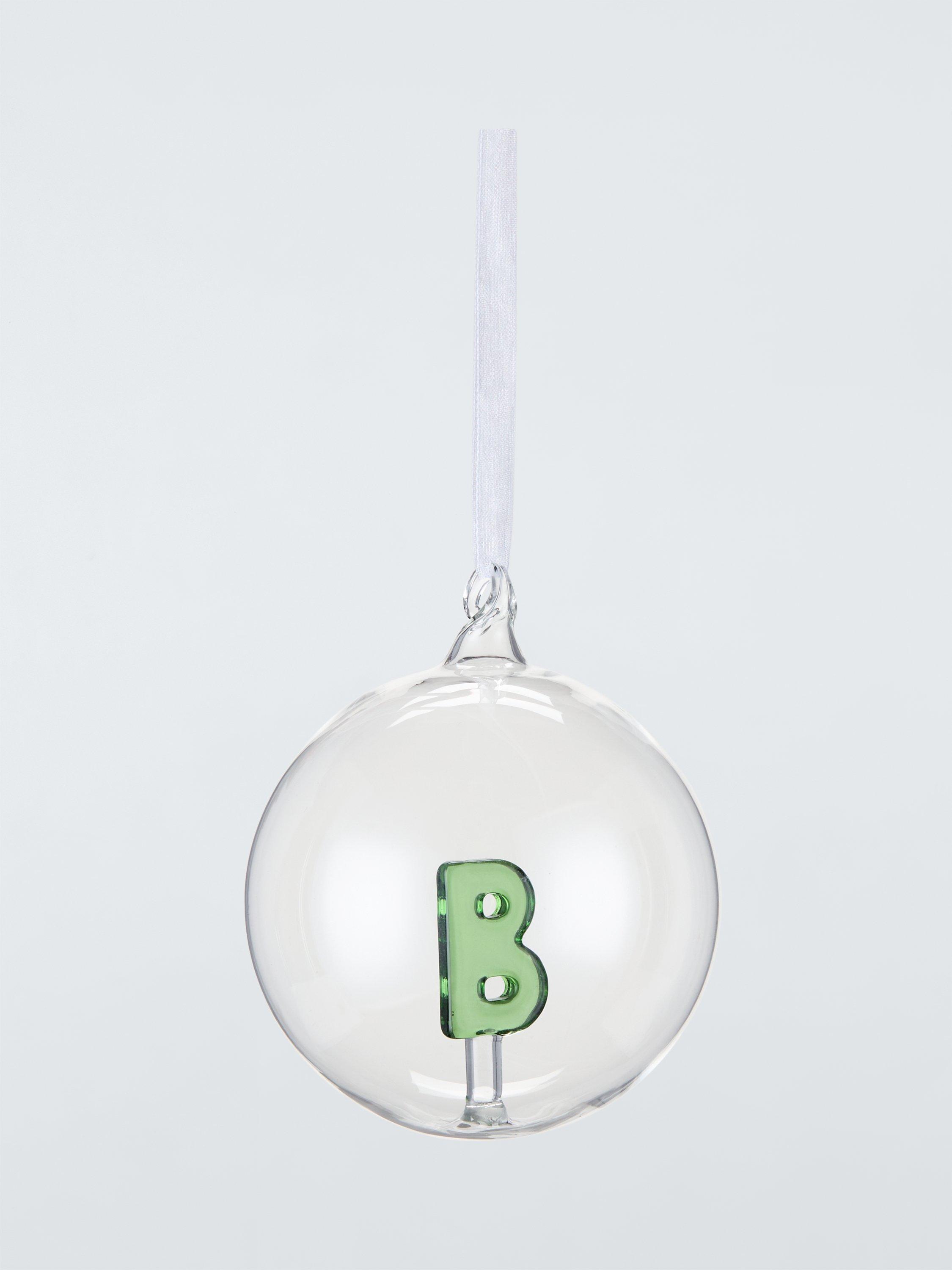 John Lewis Enclosed Alphabet Glass Bauble, B