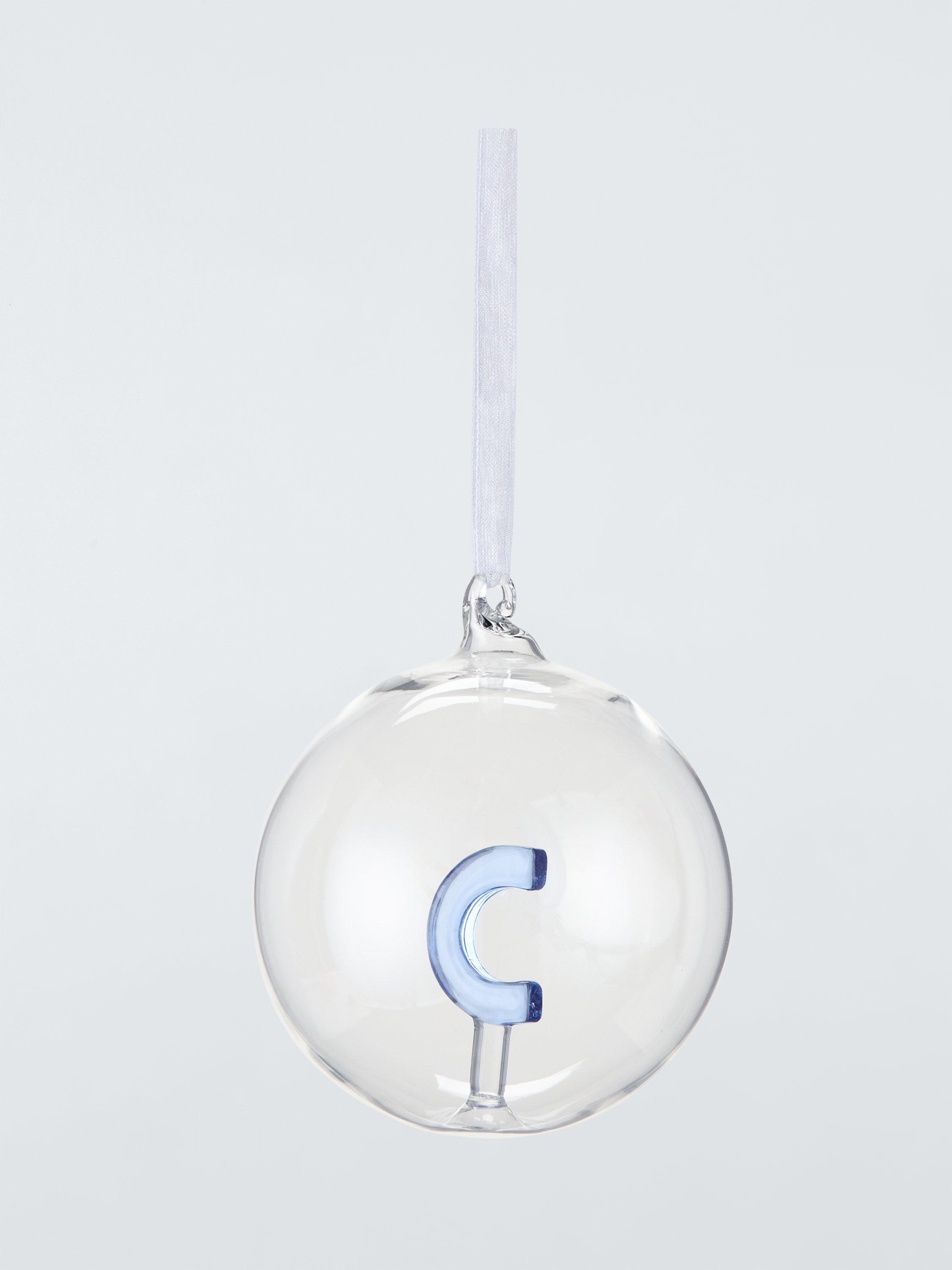 John Lewis Enclosed Alphabet Glass Bauble, C
