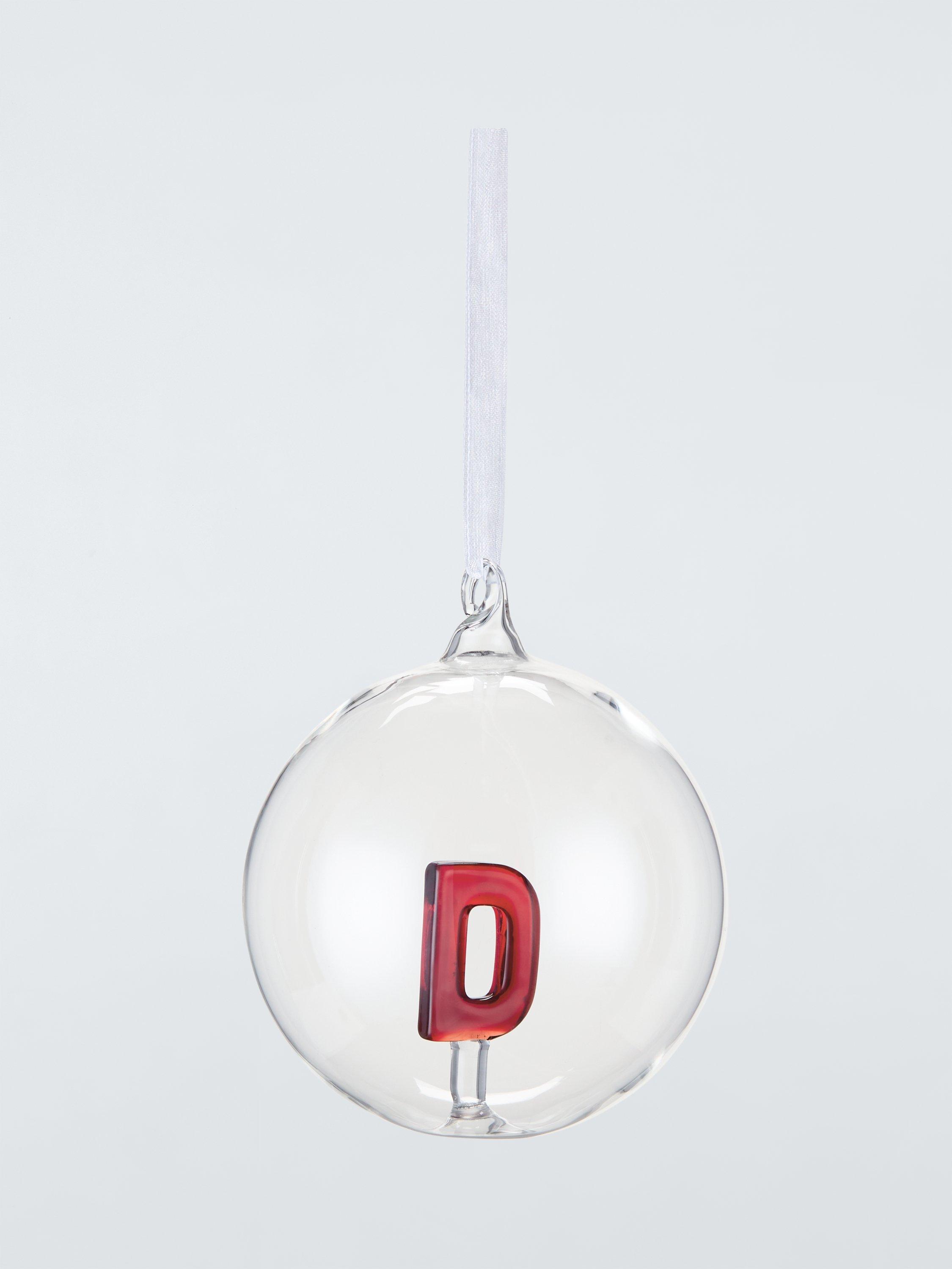 John Lewis Enclosed Alphabet Glass Bauble, D