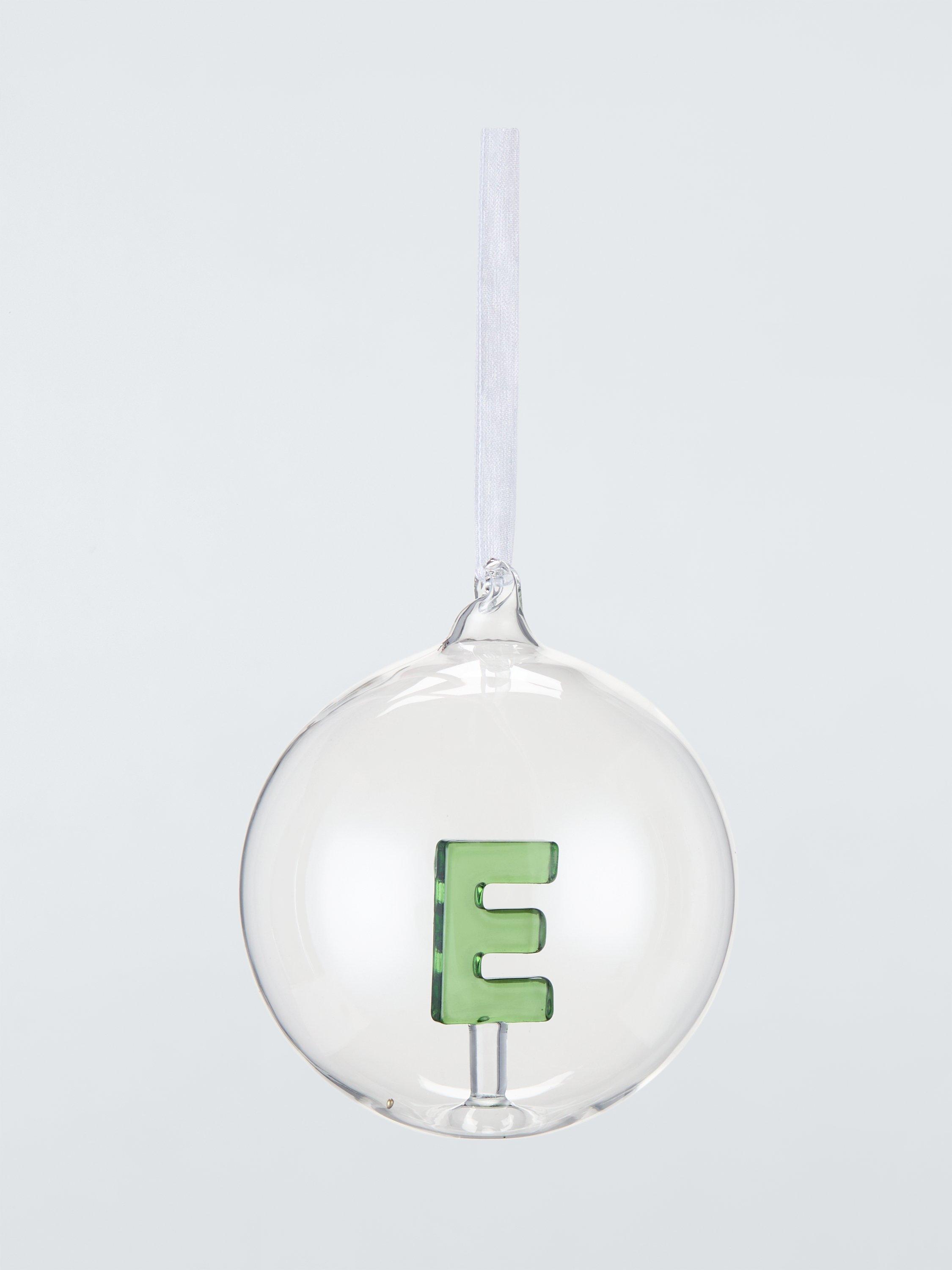 John Lewis Enclosed Alphabet Glass Bauble, E