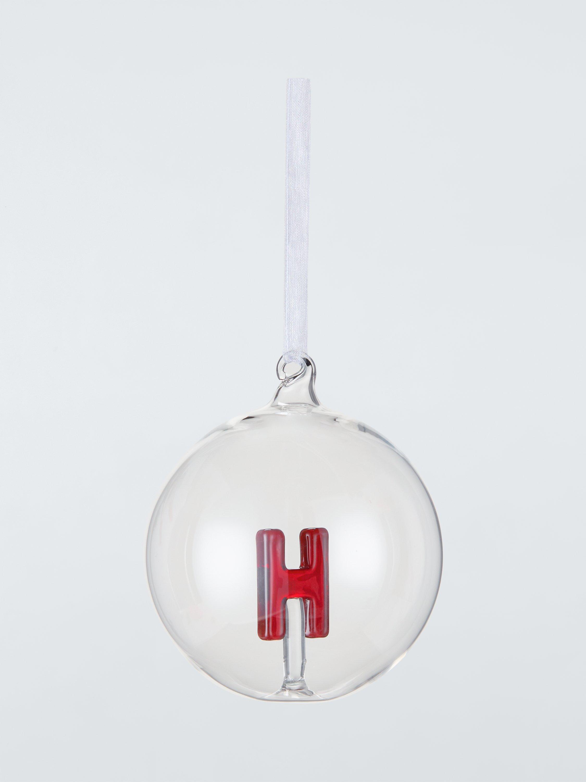 John Lewis Enclosed Alphabet Glass Bauble, H