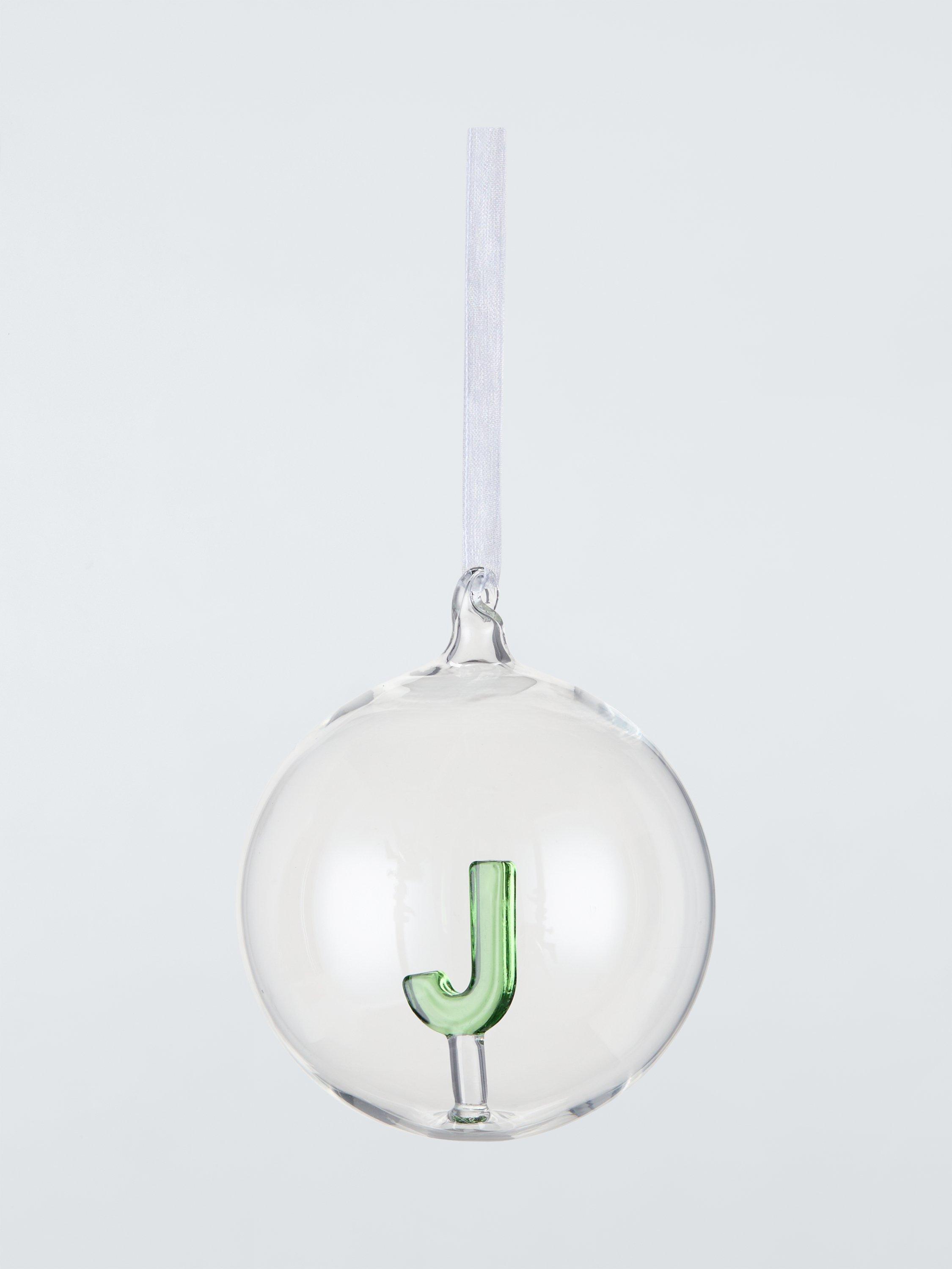 John Lewis Enclosed Alphabet Glass Bauble, J