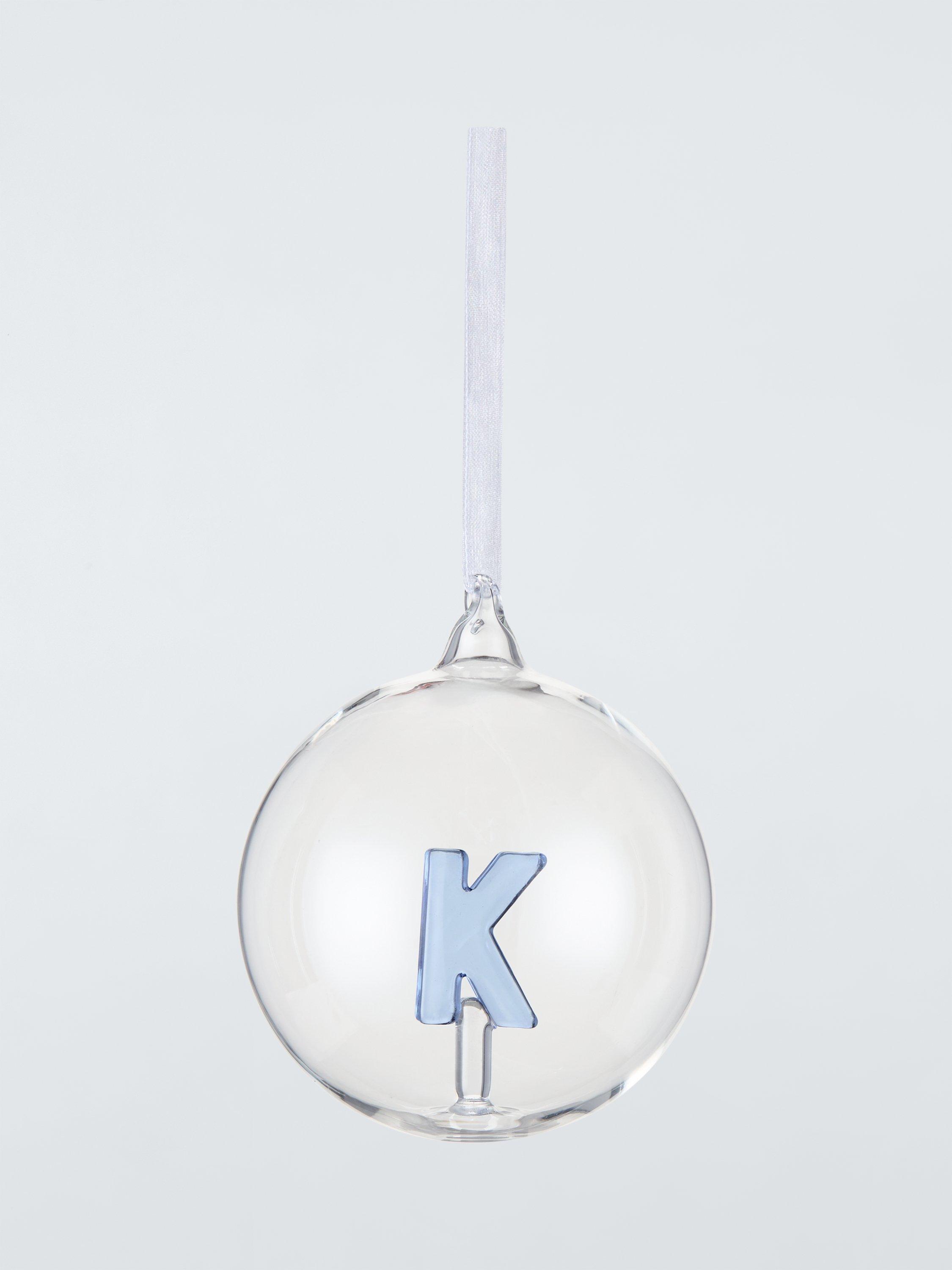 John Lewis Enclosed Alphabet Glass Bauble, K
