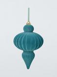 John Lewis Enchanting Tales Large Flock Drop Bauble, Blue