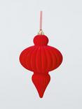 John Lewis Enchanting Tales Large Flock Drop Bauble, Red