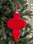 John Lewis Enchanting Tales Large Flock Drop Bauble, Red
