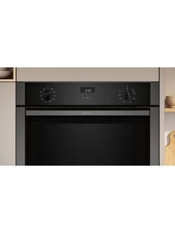 Neff N50 Slide and Hide B3ACE4AN3B  Built In Electric Single Oven, Stainless Steel - view 2, Graphite-grey