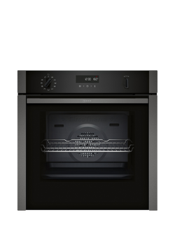 Neff N50 Slide and Hide Built In Electric Self Cleaning Single Oven, B6ACH7AN7B, B6ACH7AG7B, Graphite-grey