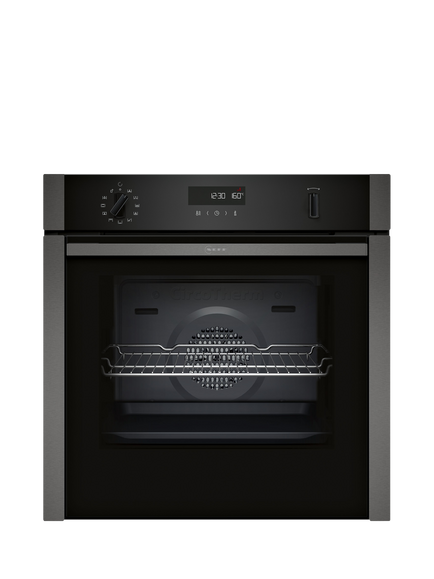Neff N50 Slide and Hide Built In Electric Self Cleaning Single Oven, B6ACH7AN7B, B6ACH7AG7B, Graphite-grey