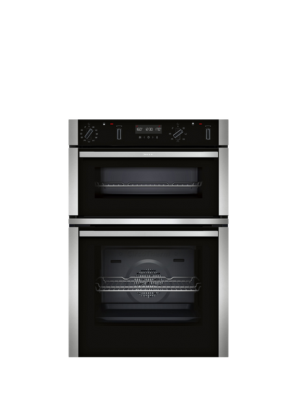 Neff N50 U2ACH7A Built In Self Cleaning Double Smart Electric Oven, Stainless Steel