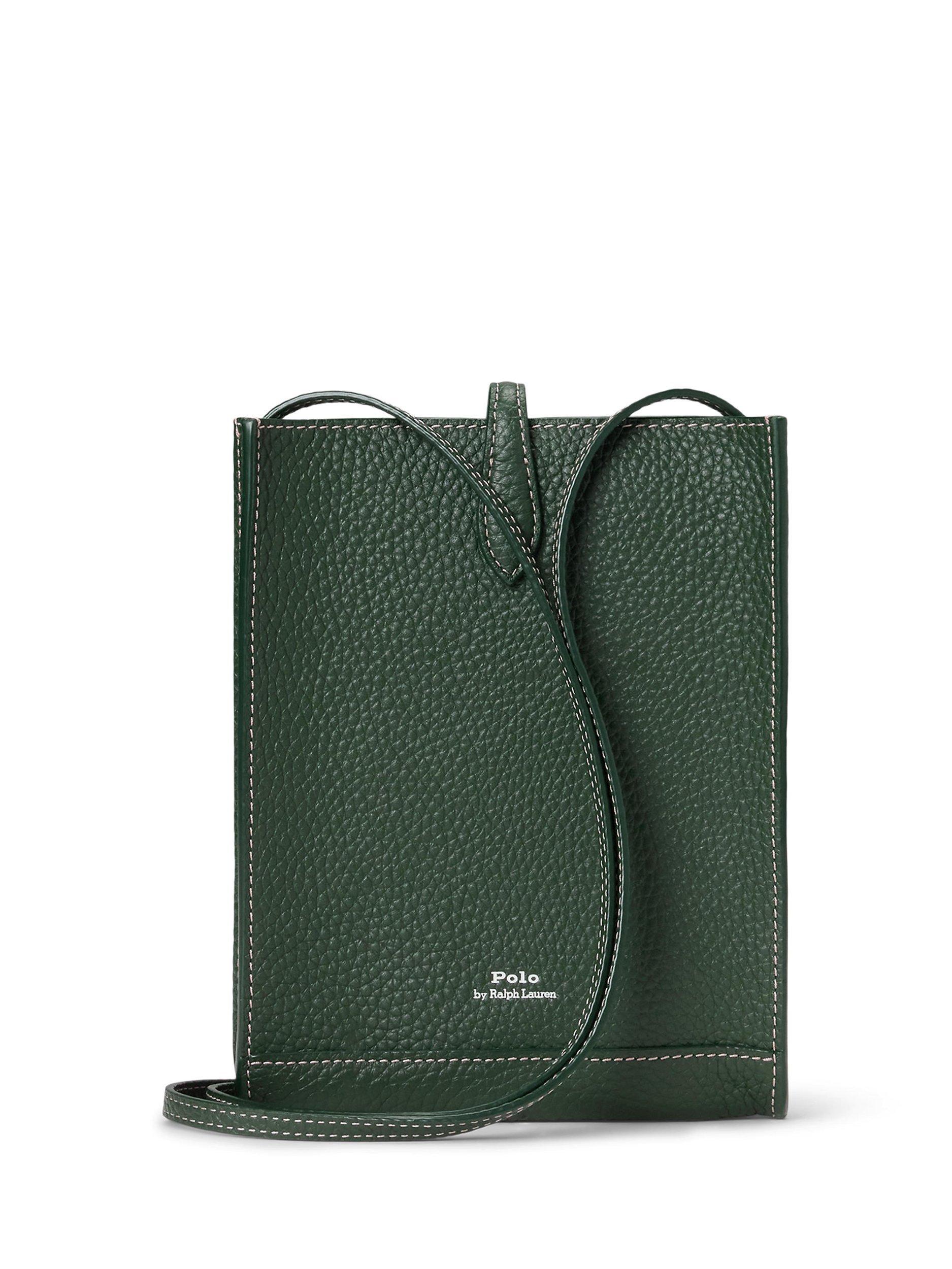 Product image 1 of 5, which shows Polo Ralph Lauren Polo Play Leather Pocket Crossbody Bag, Green