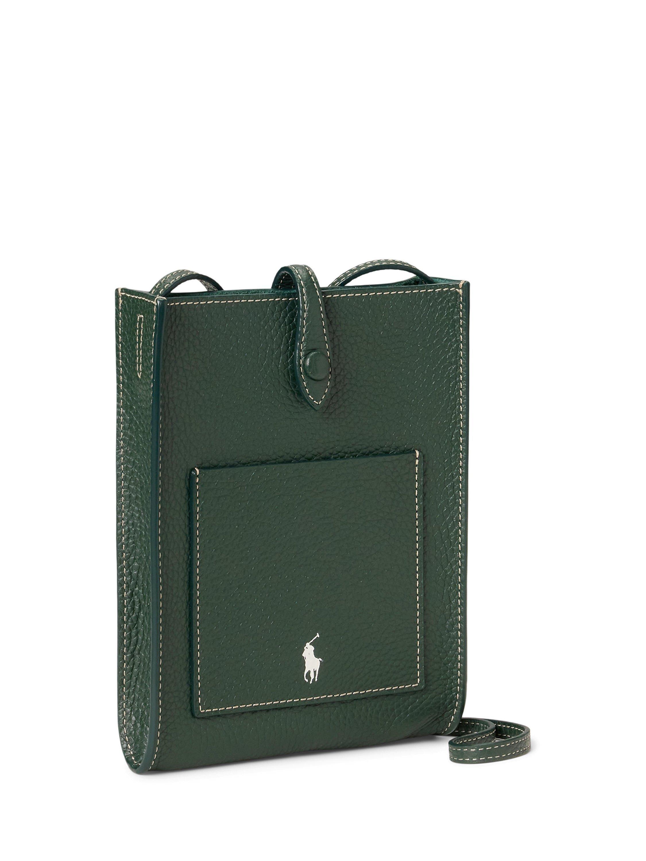 Product image 2 of 5, which shows Polo Ralph Lauren Polo Play Leather Pocket Crossbody Bag, Green