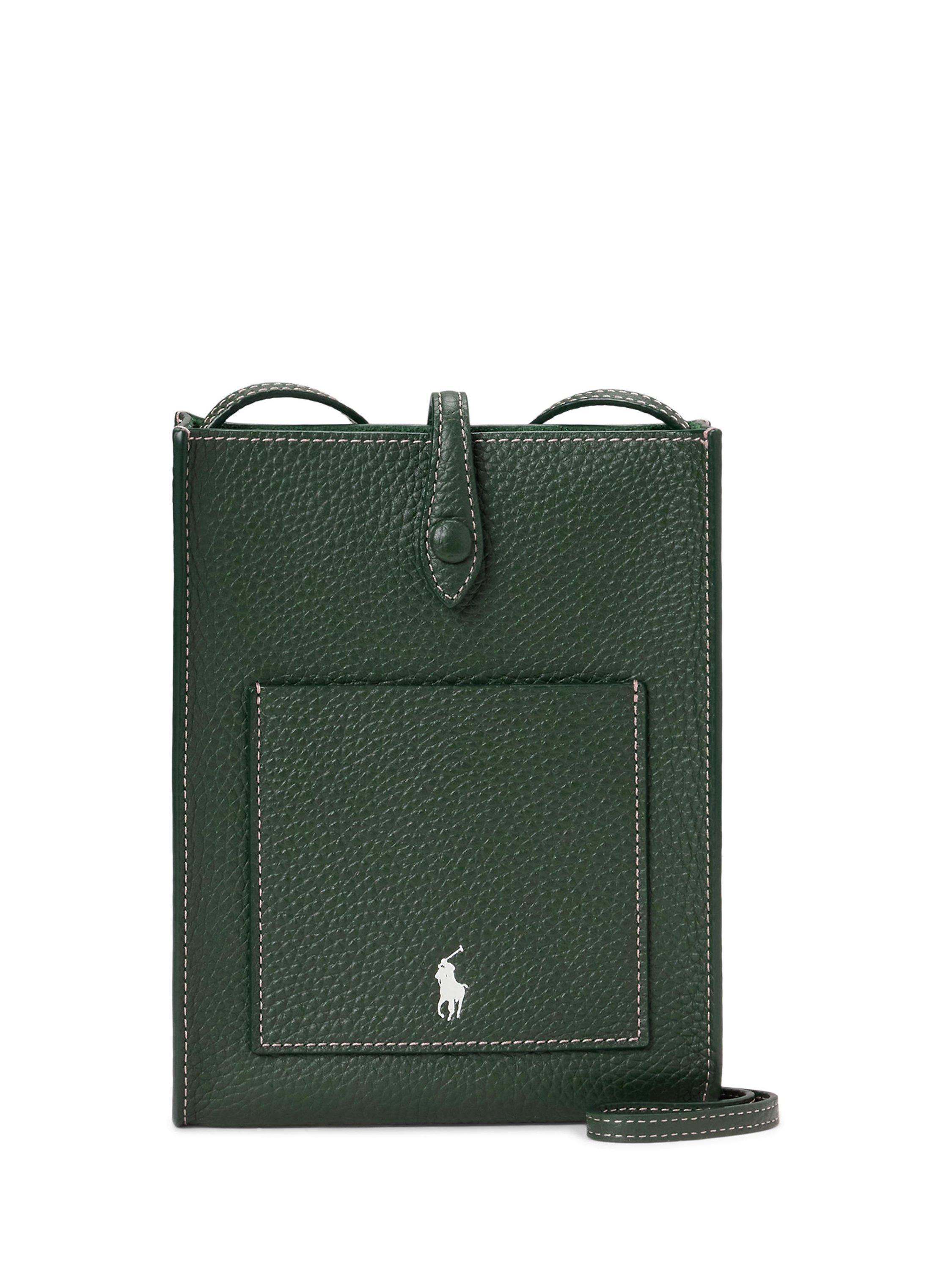 Product image 3 of 5, which shows Polo Ralph Lauren Polo Play Leather Pocket Crossbody Bag, Green