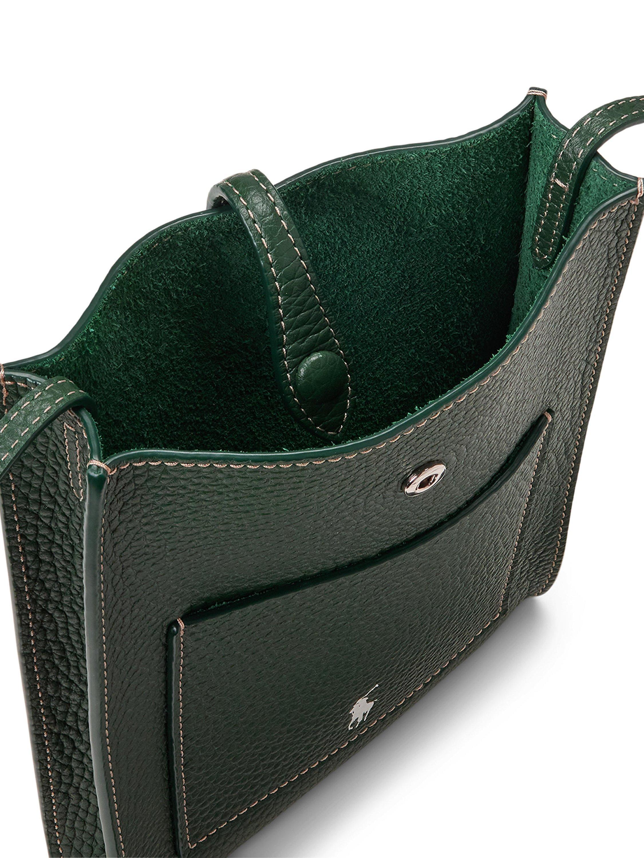 Product image 4 of 5, which shows Polo Ralph Lauren Polo Play Leather Pocket Crossbody Bag, Green