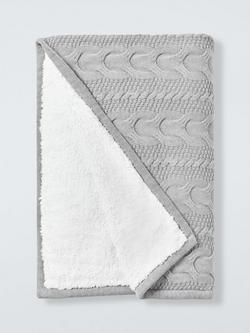 John Lewis Cable Knit Fleece, Grey