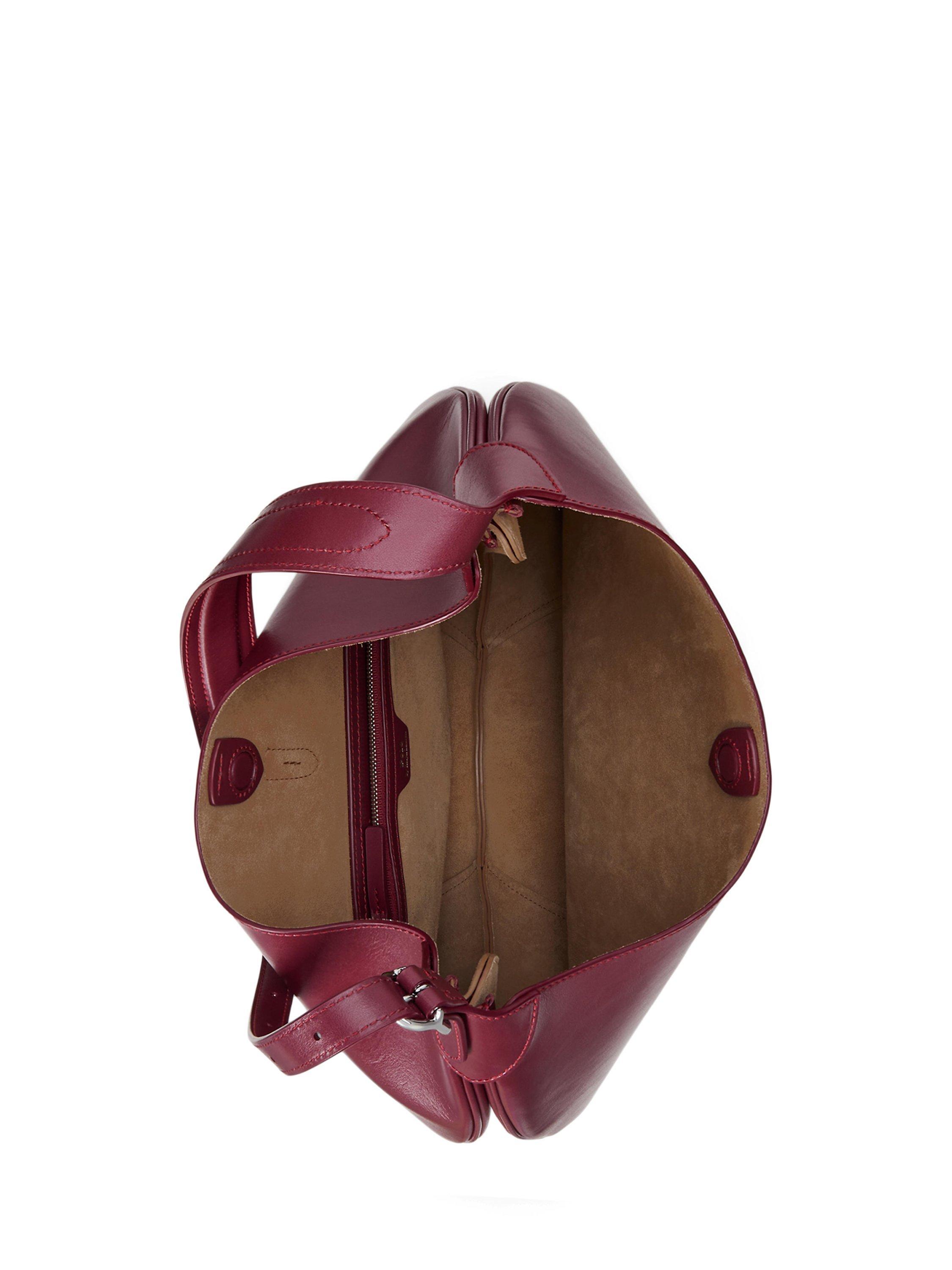 Product image 4 of 5, which shows Polo Ralph Lauren Polo ID Leather Medium Shoulder Bag, Pomegranate