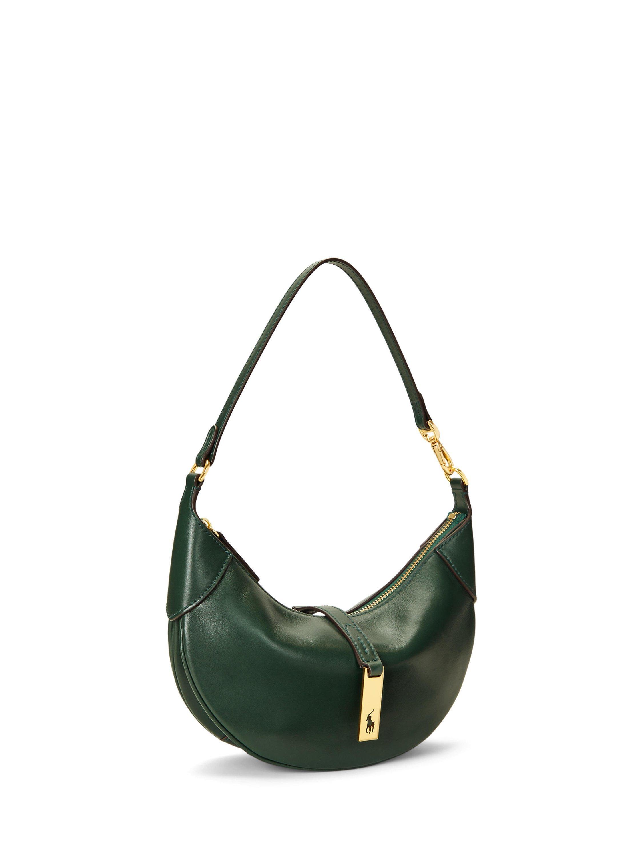 Product image 2 of 7, which shows Polo Ralph Lauren Polo ID Mini Leather Shoulder Bag, Green