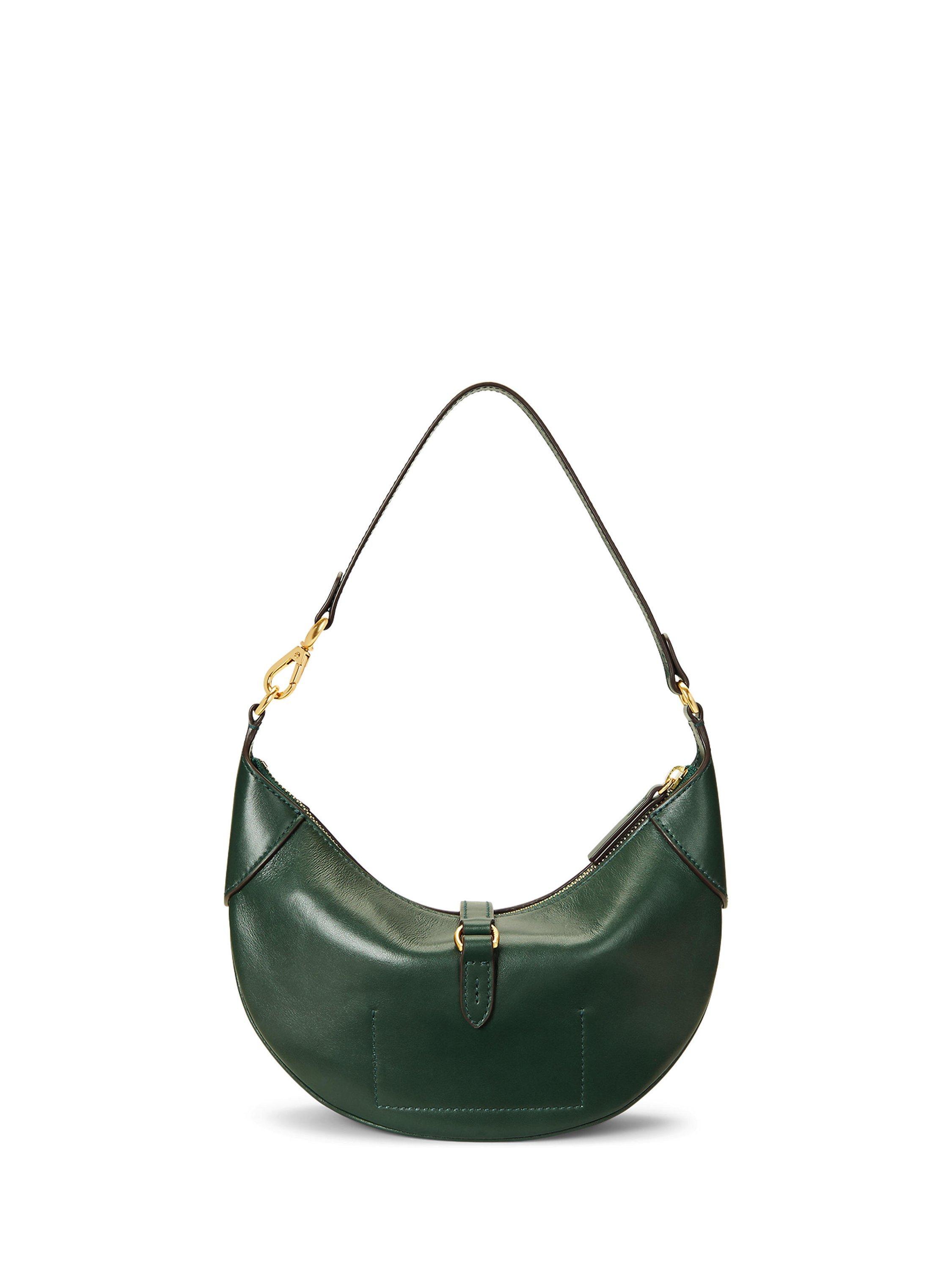Product image 3 of 7, which shows Polo Ralph Lauren Polo ID Mini Leather Shoulder Bag, Green