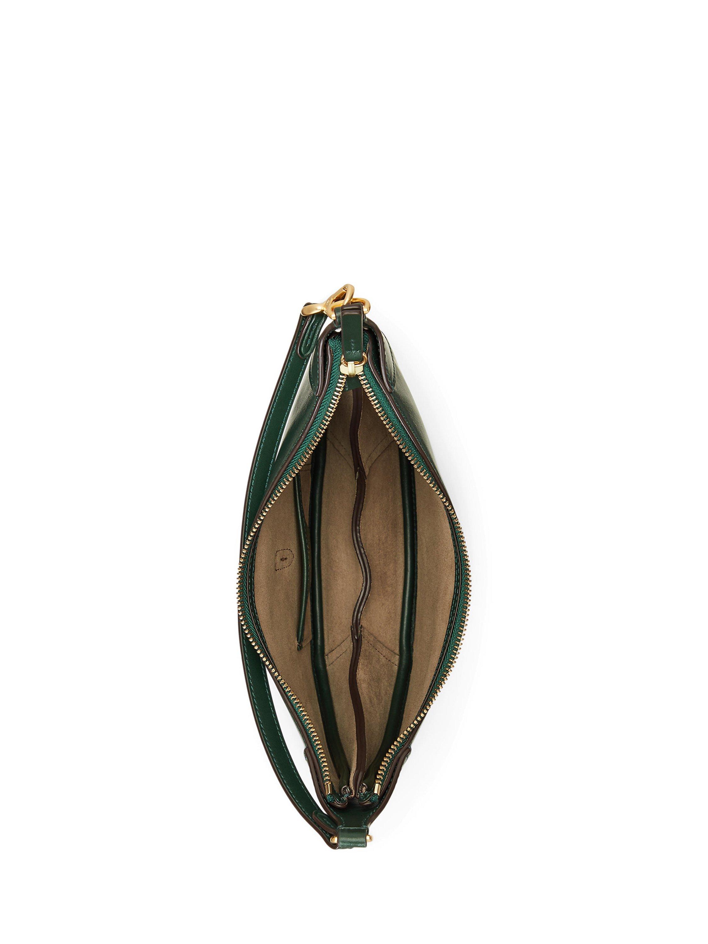Product image 4 of 7, which shows Polo Ralph Lauren Polo ID Mini Leather Shoulder Bag, Green