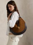 Polo Ralph Lauren Polo ID Suede Shoulder Bag, Brown Multi