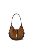 Polo Ralph Lauren Polo ID Suede Leather Small Shoulder Bag, Brown Multi