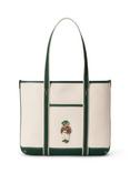 Polo Ralph Lauren Polo Bear Canvas Small Shopper Tote, White/Green