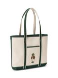Polo Ralph Lauren Polo Bear Canvas Small Shopper Tote, White/Green