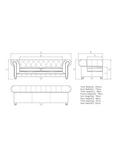 Halo Earle Chesterfield Large 3 Seater Leather Sofa, Riders Nut