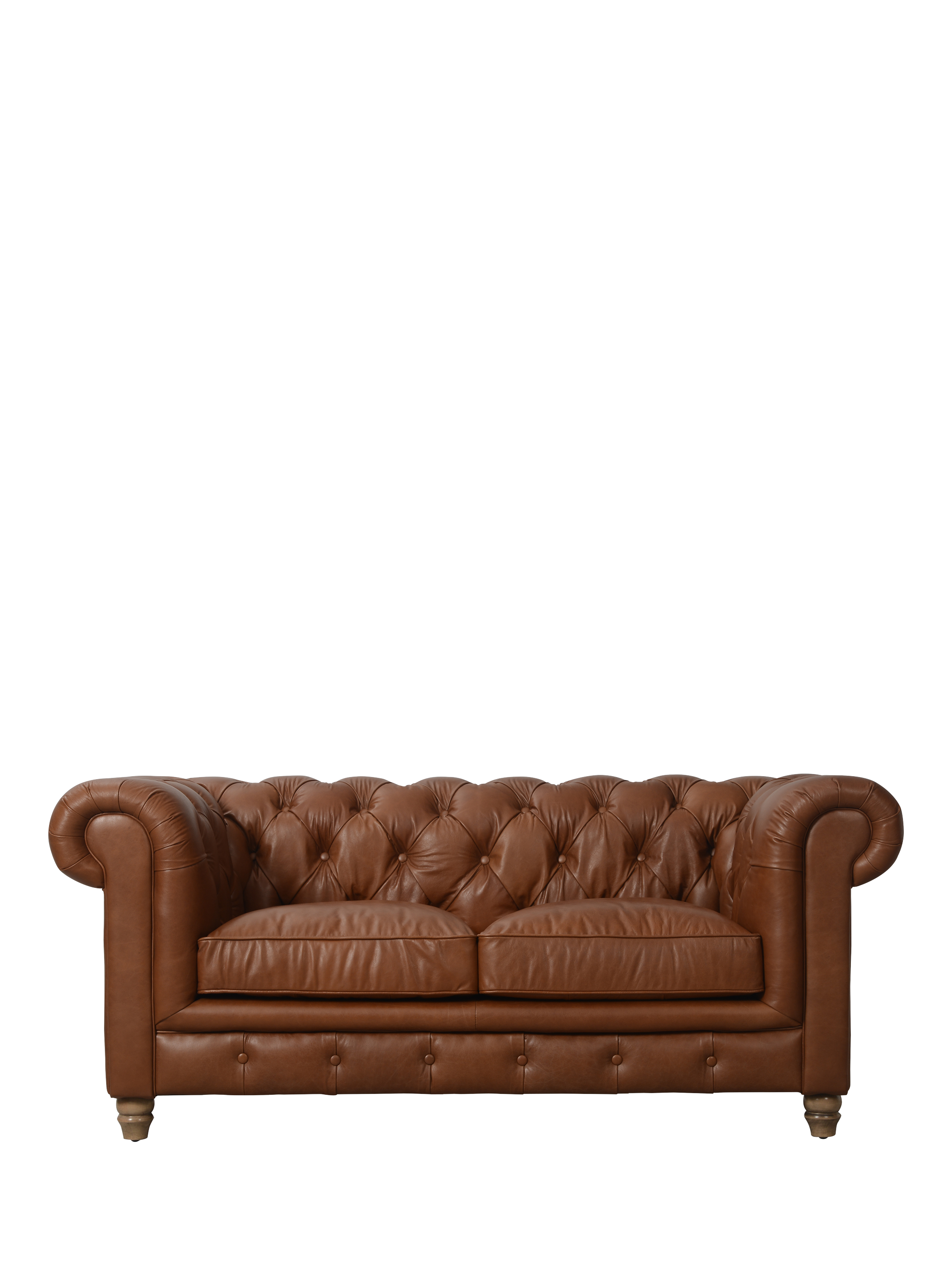 Earle Range, Halo Earle Chesterfield Medium 2 Seater Leather Sofa, Riders Nut