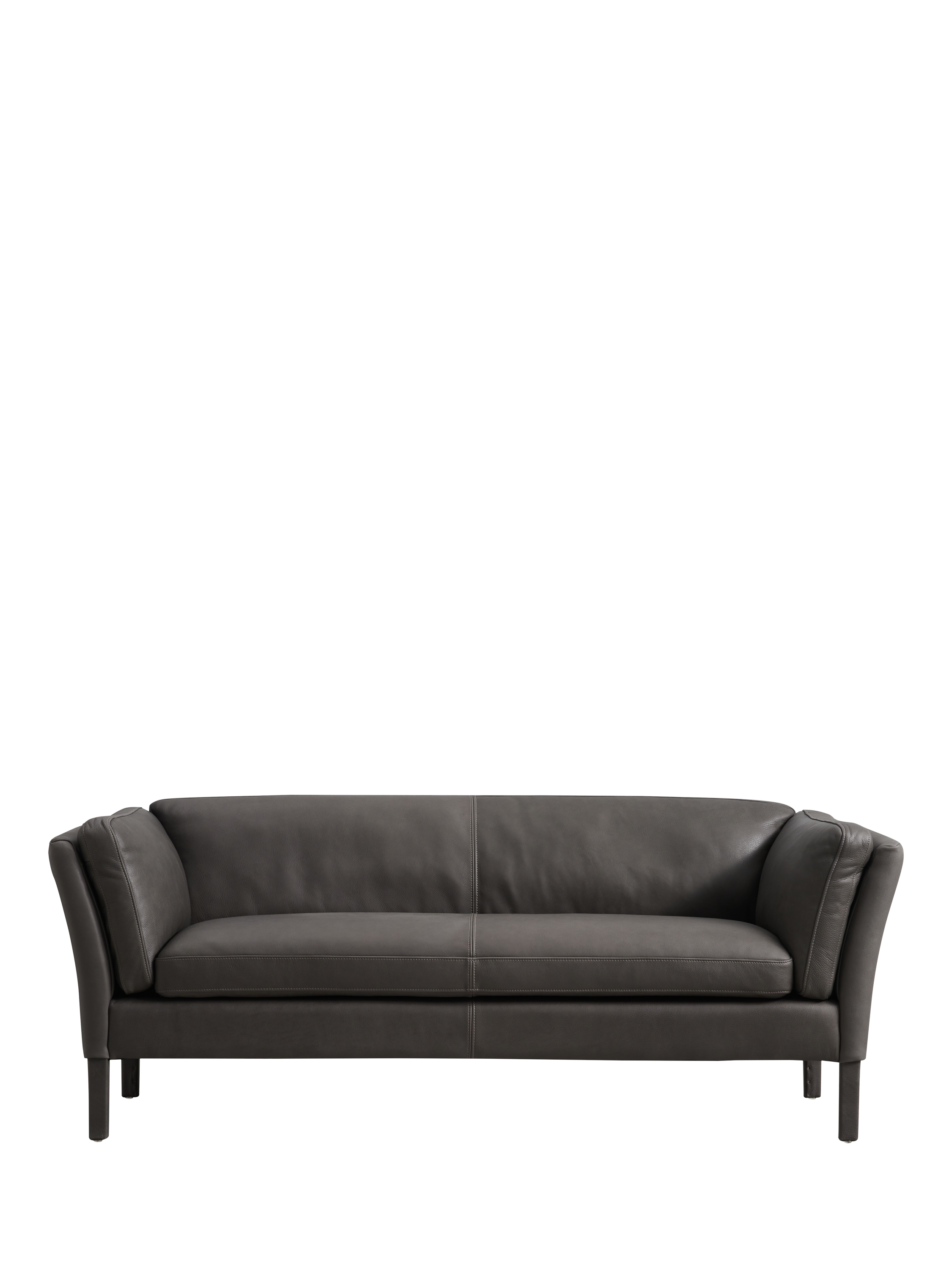Groucho Range, Halo Groucho Medium 2 Seater Leather Sofa, Dark Leg, Graphite