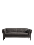 Halo Groucho Medium 2 Seater Leather Sofa, Dark Leg, Graphite
