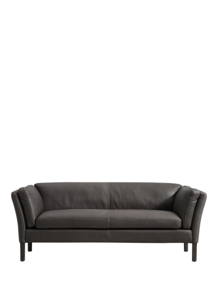 Halo Groucho Medium 2 Seater Leather Sofa, Dark Leg, Graphite