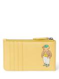 Polo Ralph Lauren Polo Bear Leather Zip Card Holder, Yellow