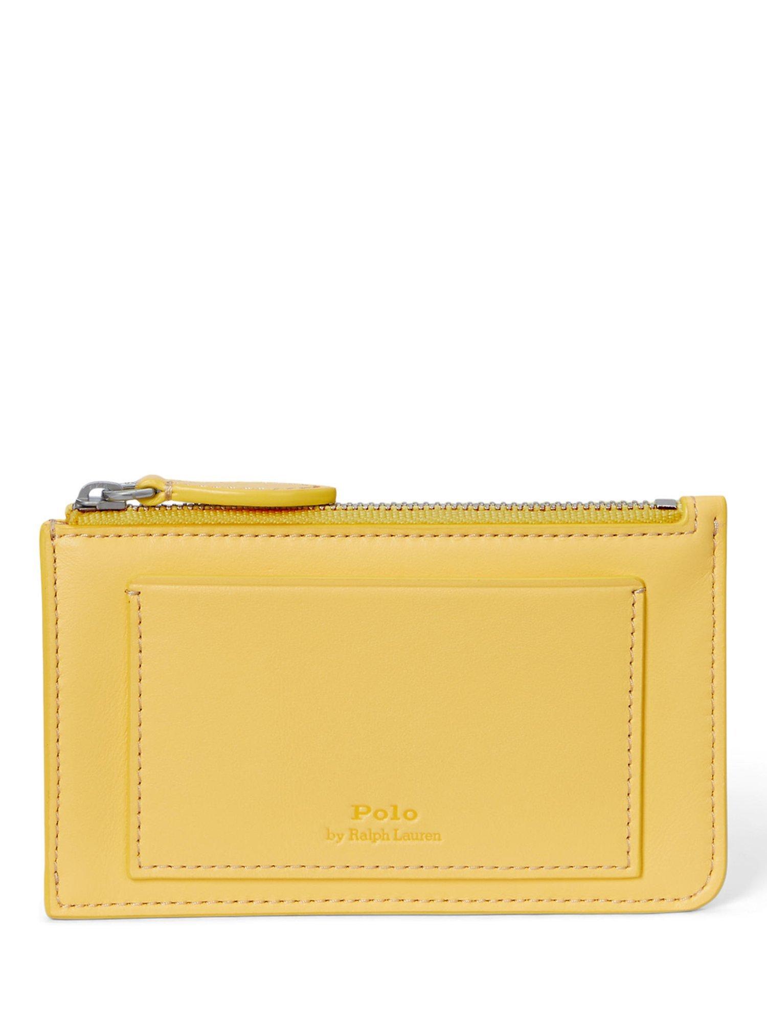 Product image 2 of 3, which shows Polo Ralph Lauren Polo Bear Leather Zip Card Holder, Yellow