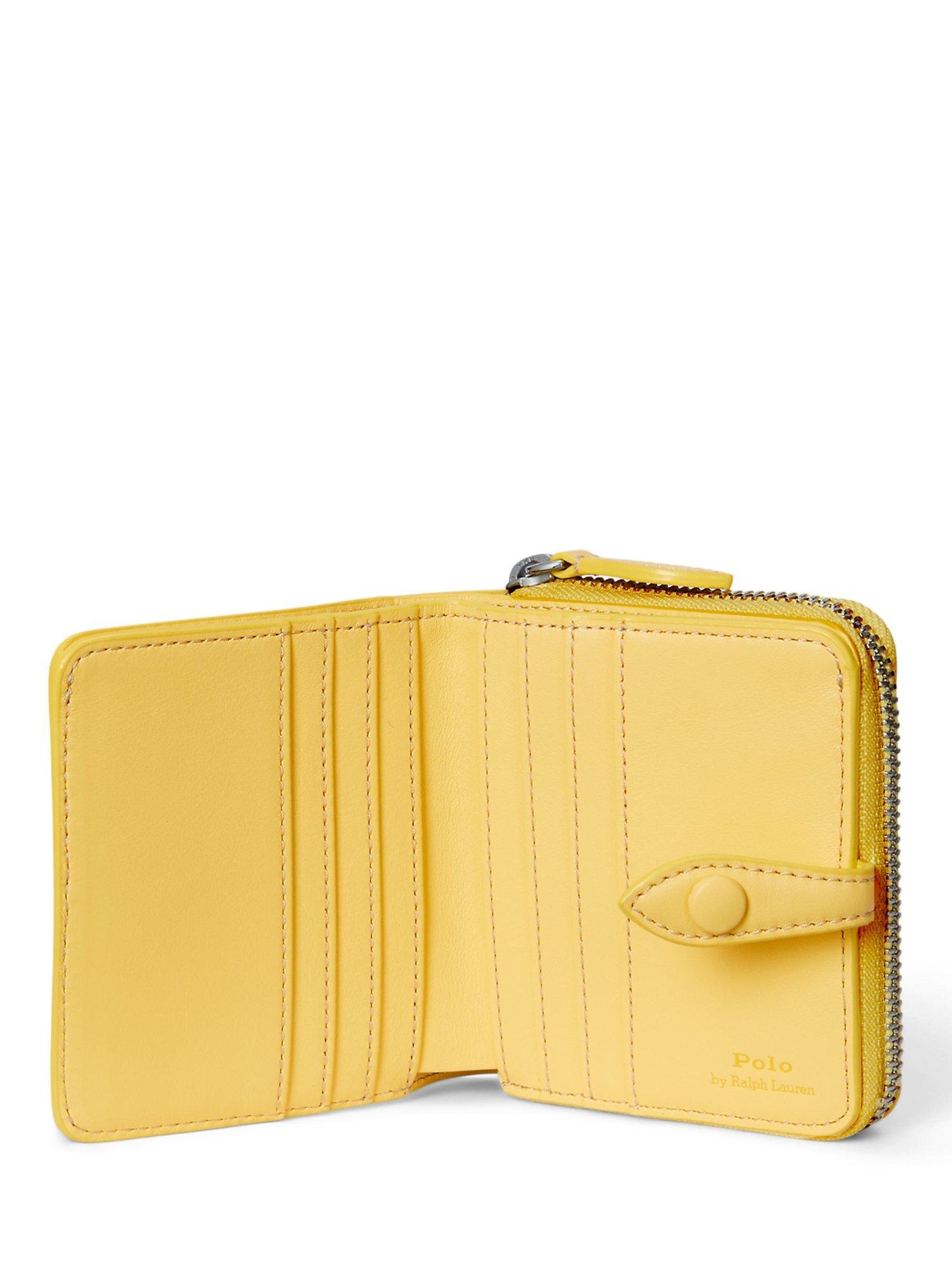 Product image 3 of 5, which shows Polo Ralph Lauren Polo Bear Leather Compact Wallet, Yellow