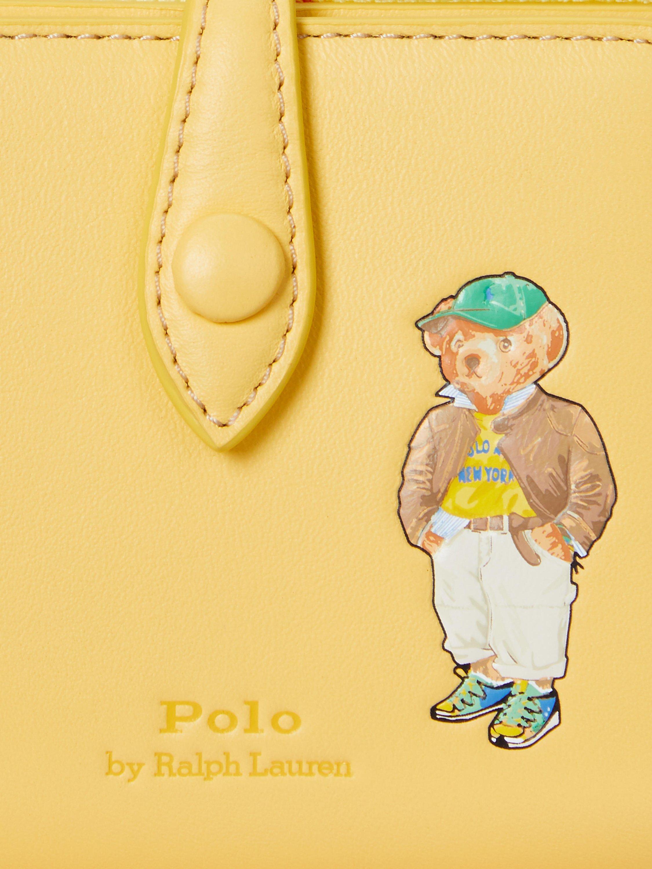 Product image 5 of 5, which shows Polo Ralph Lauren Polo Bear Leather Compact Wallet, Yellow