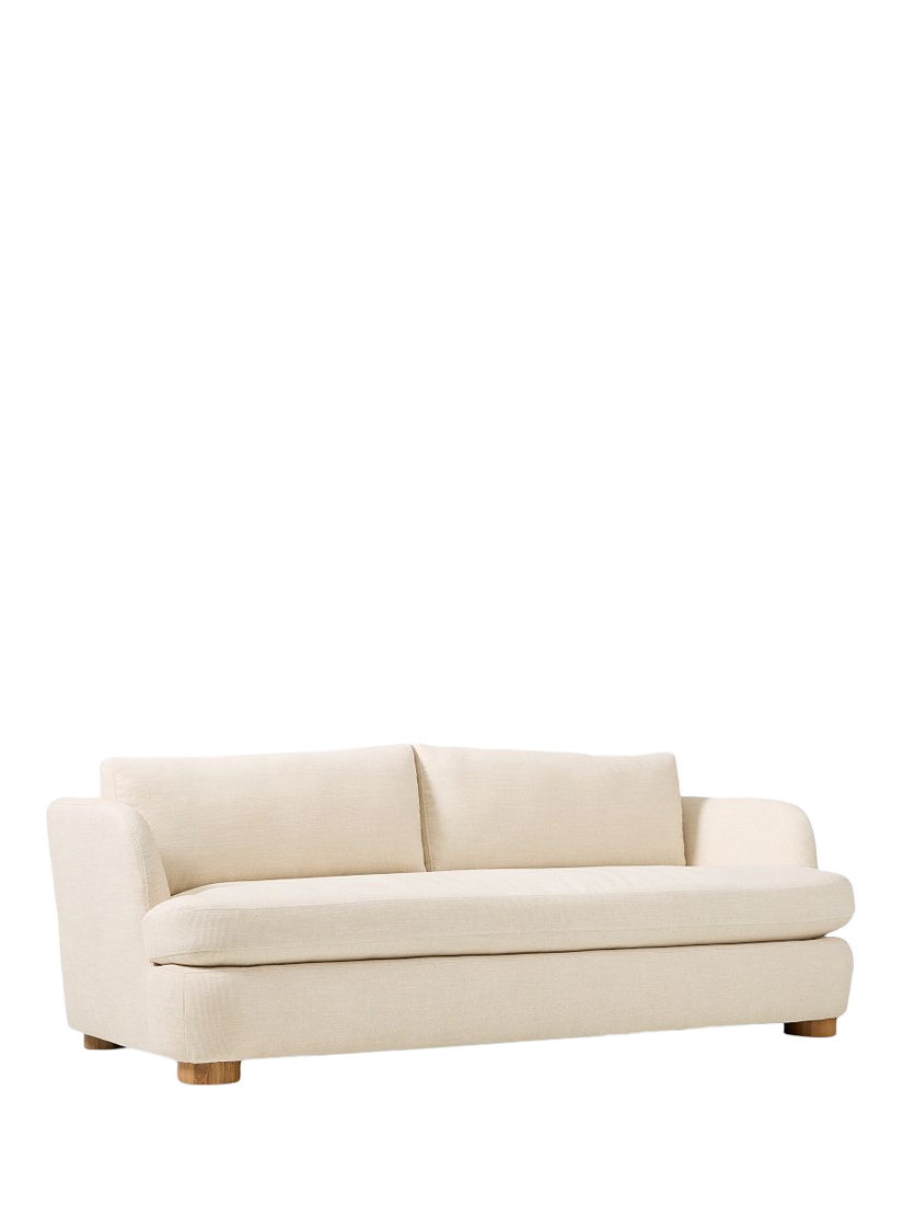Leroy Range, West Elm Leroy Large 3 Seater Sofa, Bask Slub Sand