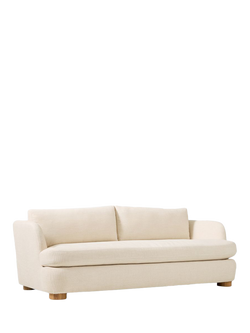 West Elm Leroy Large 3 Seater Sofa, Bask Slub Sand, Bask Slub Sand