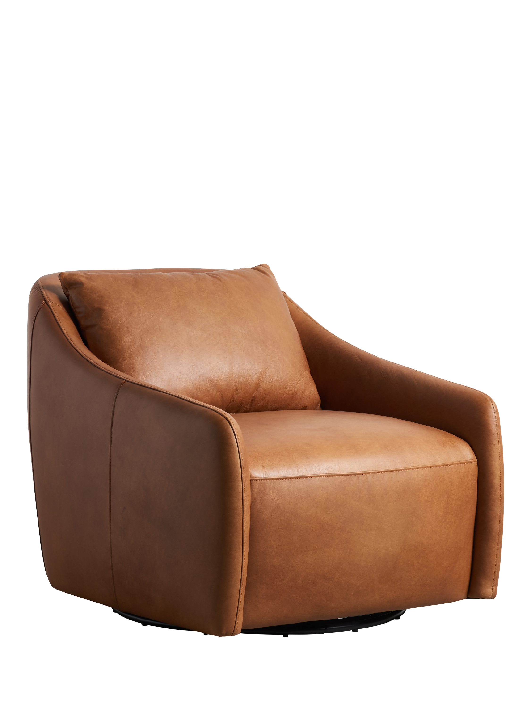 Skylar Range, Halo Skylar Leather Swivel Armchair, Antique Chestnut